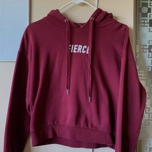 burgundy fierce cropped hoodie